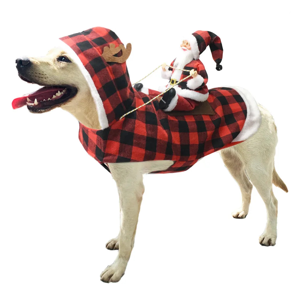 Christmas Pet Apparel: Santa Claus Ski Outfit, Warm and Frost-Proof, Ideal Holiday Clothing for Pets