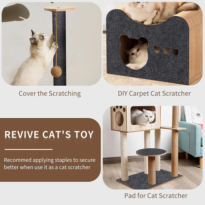Self-Adhesive Carpet Cat Scratch Board for Wall and Sofa Protection - Trimmable Pet Product