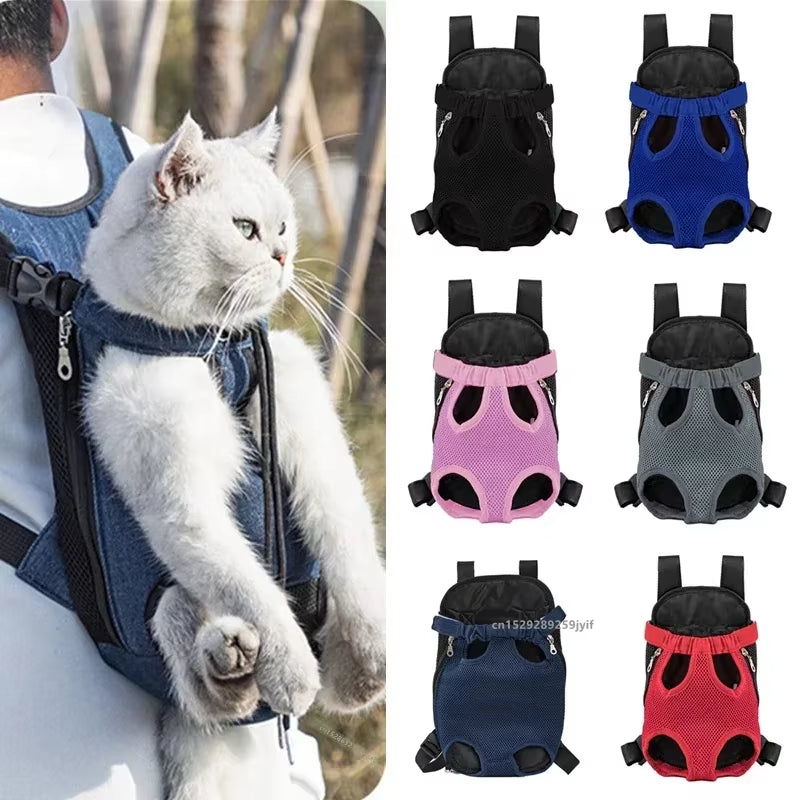 Breathable Double-Shoulder Portable Travel Backpack for Small Dogs and Cats