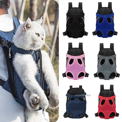 Breathable Double-Shoulder Portable Travel Backpack for Small Dogs and Cats