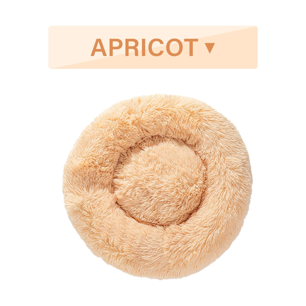 Premium Plush Donut Pet Bed - Comfortable and Washable Cushion for Dogs and Cats in Various Sizes
