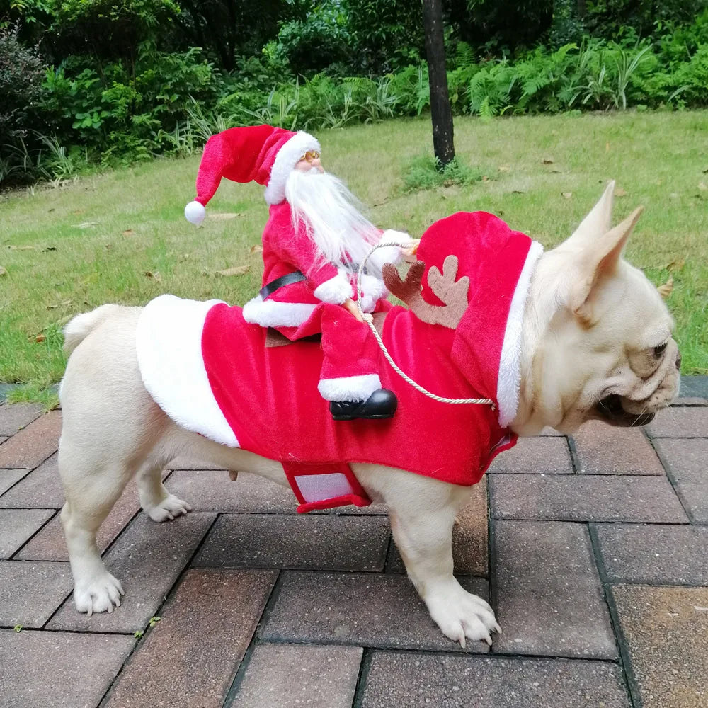 Christmas Pet Apparel: Santa Claus Ski Outfit, Warm and Frost-Proof, Ideal Holiday Clothing for Pets