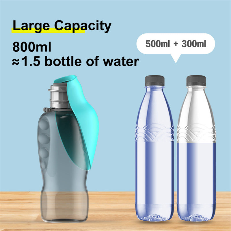 800ml Portable Dog Water Bottle - High Capacity Leakproof Foldable Drinking Bowl for Outdoor Use, Ideal for Golden Retrievers and Other Pets