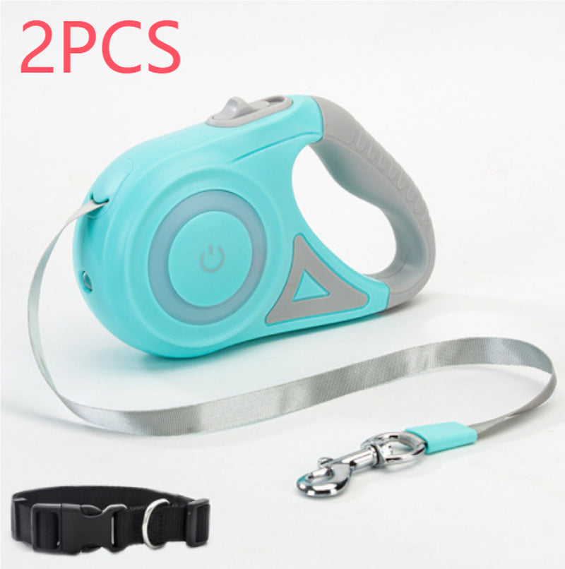 Retractable Dog Leash and Collar Set for Small to Medium Dogs and Cats - Automatic Traction System