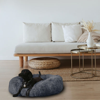 Premium Plush Donut Pet Bed - Comfortable and Washable Cushion for Dogs and Cats in Various Sizes