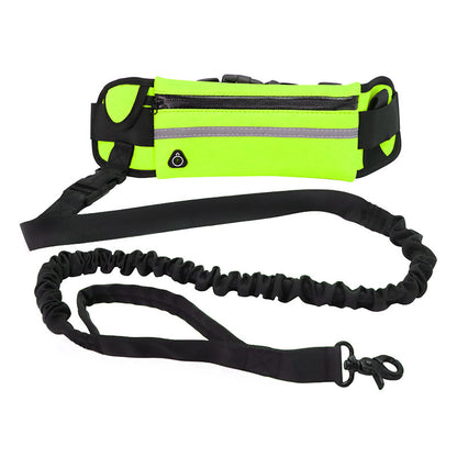 Professional Hands-Free Dog Leash with Shock-Absorbing Bungee for Large Dogs Up to 180 lbs, Featuring Phone Pocket and Water Bottle Holder