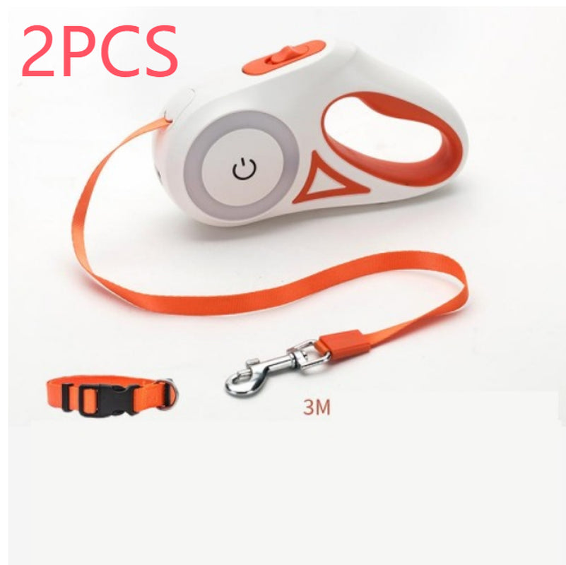 Retractable Dog Leash and Collar Set for Small to Medium Dogs and Cats - Automatic Traction System