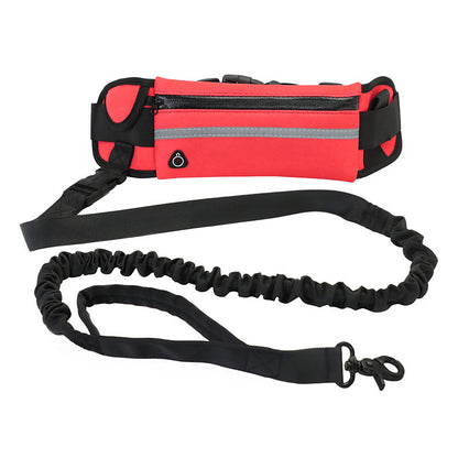 Professional Hands-Free Dog Leash with Shock-Absorbing Bungee for Large Dogs Up to 180 lbs, Featuring Phone Pocket and Water Bottle Holder