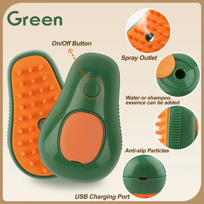 Professional 3-in-1 Electric Pet Grooming Brush with Steam, Spray, and Massage Features for Cats and Dogs