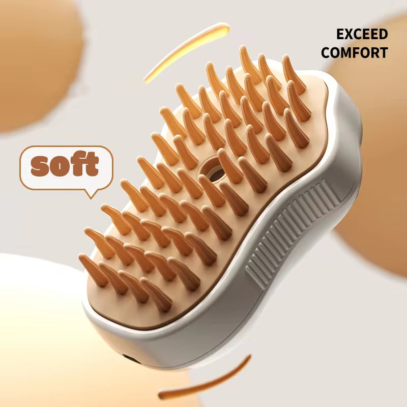 Professional 3-in-1 Electric Pet Grooming Brush with Steam, Spray, and Massage Features for Cats and Dogs