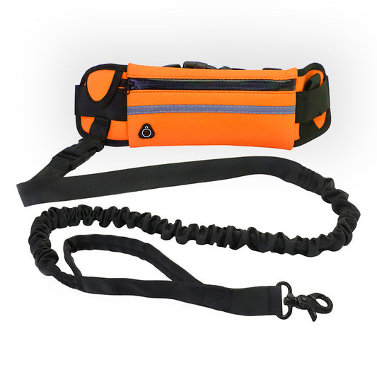Professional Hands-Free Dog Leash with Shock-Absorbing Bungee for Large Dogs Up to 180 lbs, Featuring Phone Pocket and Water Bottle Holder