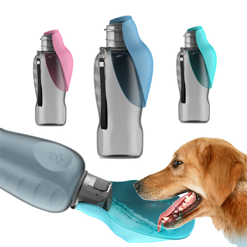 800ml Portable Dog Water Bottle - High Capacity Leakproof Foldable Drinking Bowl for Outdoor Use, Ideal for Golden Retrievers and Other Pets