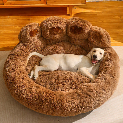 Premium Plush Dog Bed - Cozy Winter Large Pet Sofa with Kennel Mat and Blanket Accessories for Dogs and Cats
