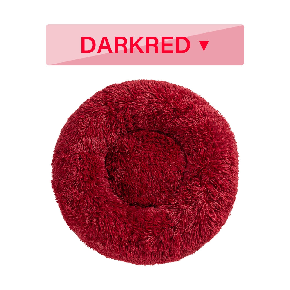 Premium Plush Donut Pet Bed - Comfortable and Washable Cushion for Dogs and Cats in Various Sizes