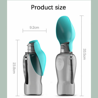 800ml Portable Dog Water Bottle - High Capacity Leakproof Foldable Drinking Bowl for Outdoor Use, Ideal for Golden Retrievers and Other Pets