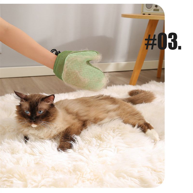 2-in-1 Floating Hair Removal Gloves for Pets - Effective Dog and Cat Grooming Tool