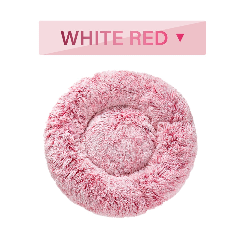 Premium Plush Donut Pet Bed - Comfortable and Washable Cushion for Dogs and Cats in Various Sizes