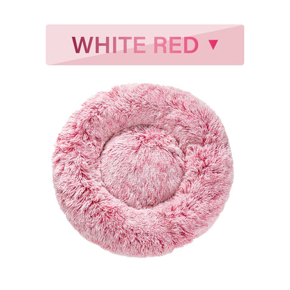 Premium Plush Donut Pet Bed - Comfortable and Washable Cushion for Dogs and Cats in Various Sizes