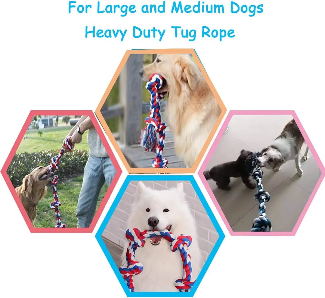 Cotton Rope Dog Bite Toys for Dental Care and Tooth Cleaning