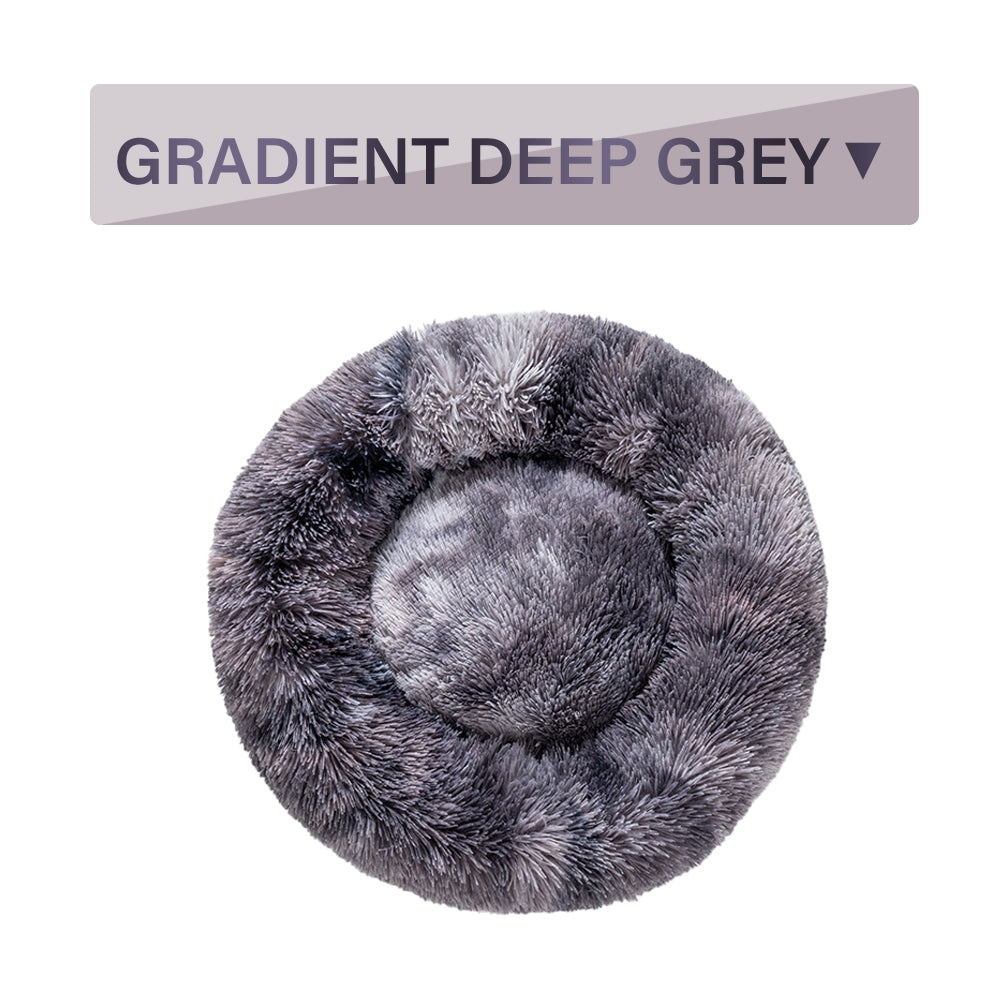 Premium Plush Donut Pet Bed - Comfortable and Washable Cushion for Dogs and Cats in Various Sizes