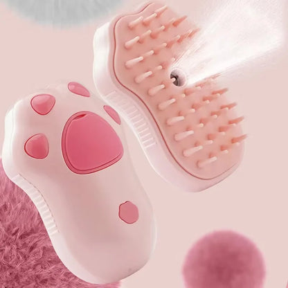 Professional 3-in-1 Electric Pet Grooming Brush with Steam, Spray, and Massage Features for Cats and Dogs