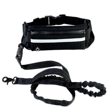 Professional Hands-Free Dog Leash with Shock-Absorbing Bungee for Large Dogs Up to 180 lbs, Featuring Phone Pocket and Water Bottle Holder