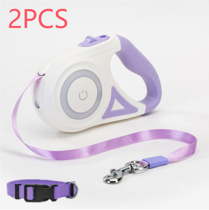 Retractable Dog Leash and Collar Set for Small to Medium Dogs and Cats - Automatic Traction System