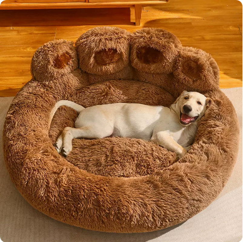Premium Plush Dog Bed - Cozy Winter Large Pet Sofa with Kennel Mat and Blanket Accessories for Dogs and Cats