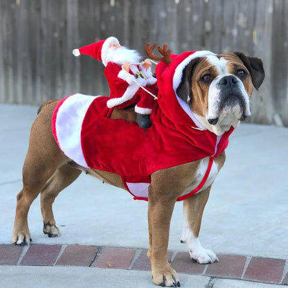 Christmas Pet Apparel: Santa Claus Ski Outfit, Warm and Frost-Proof, Ideal Holiday Clothing for Pets