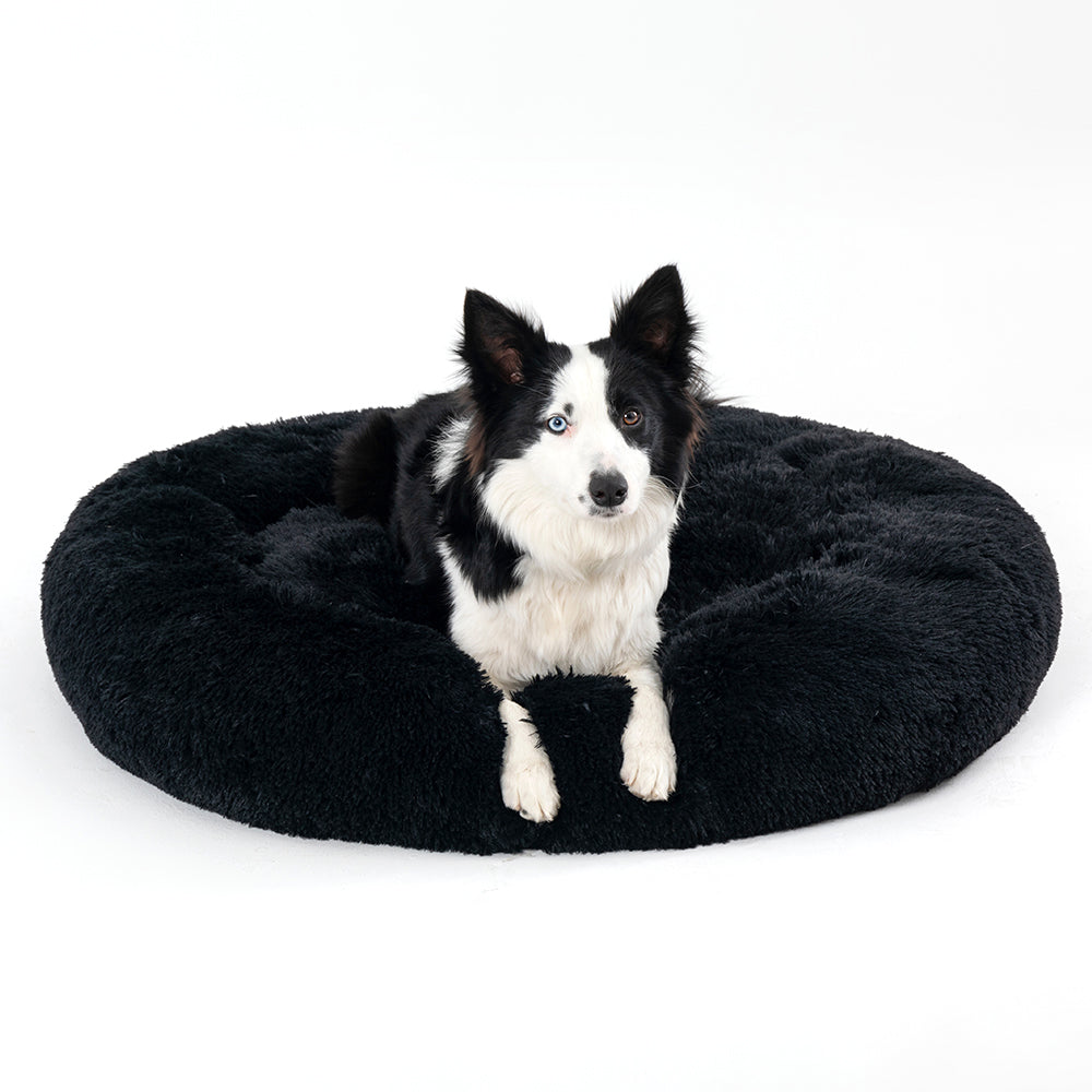 Premium Plush Donut Pet Bed - Comfortable and Washable Cushion for Dogs and Cats in Various Sizes