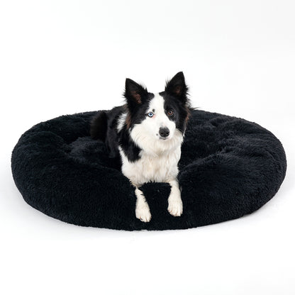 Premium Plush Donut Pet Bed - Comfortable and Washable Cushion for Dogs and Cats in Various Sizes