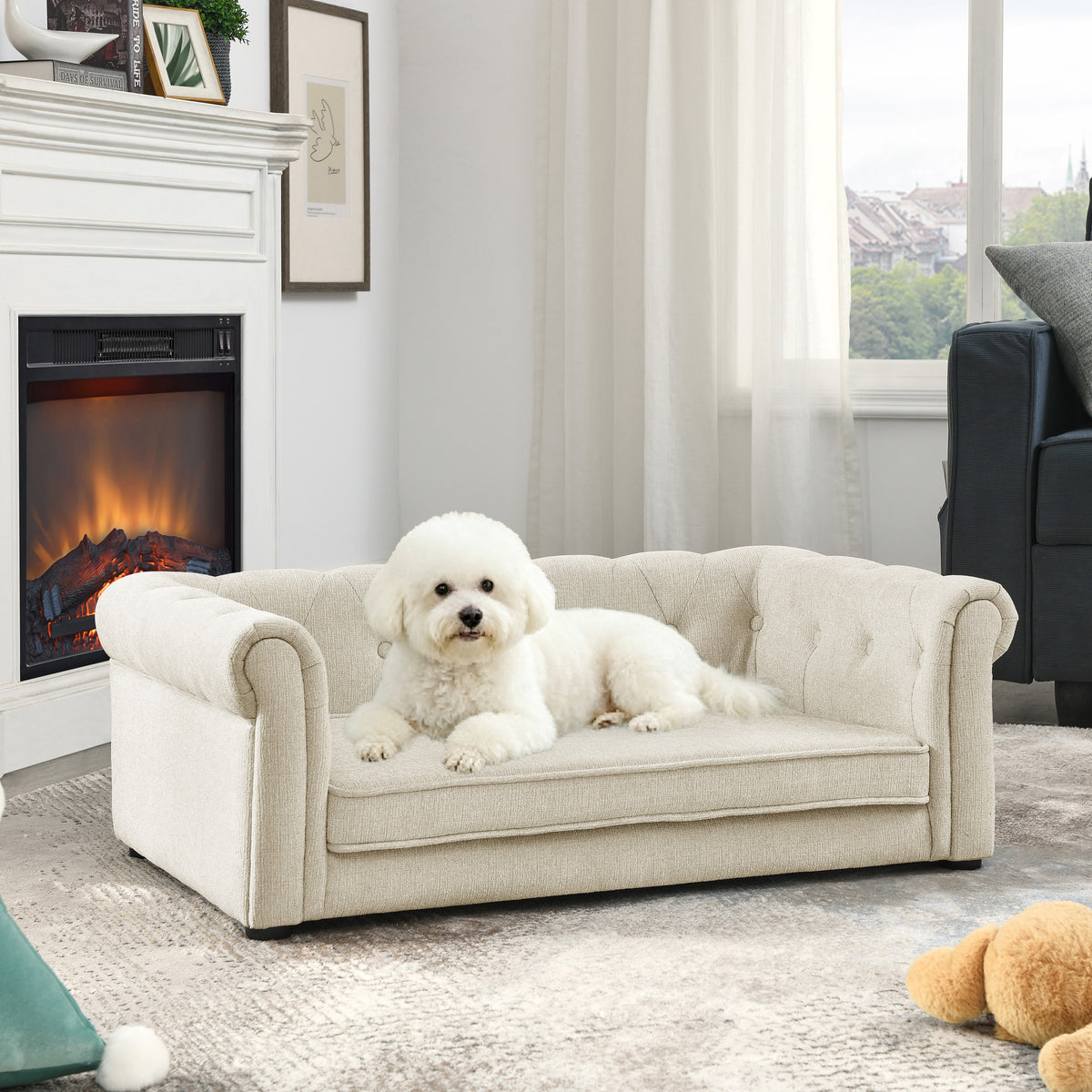 Elegant Rectangular Pet Bed for Medium to Large Breeds