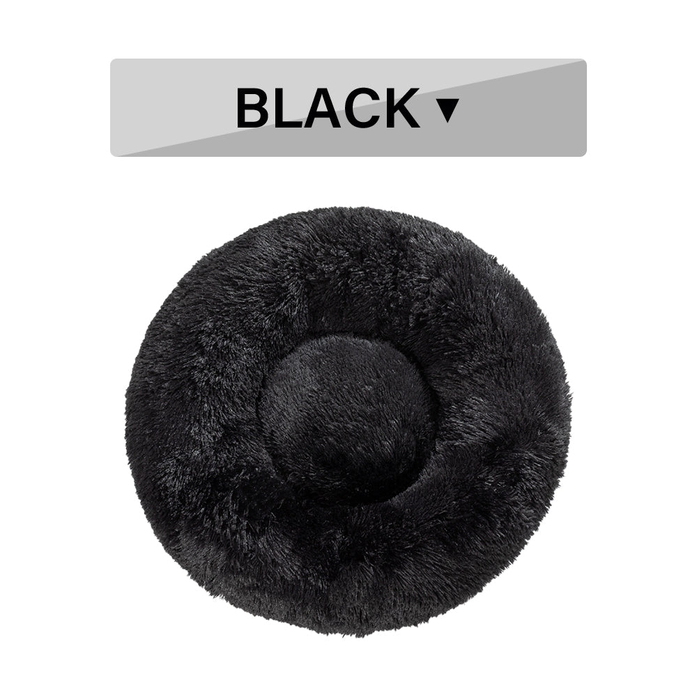 Premium Plush Donut Pet Bed - Comfortable and Washable Cushion for Dogs and Cats in Various Sizes