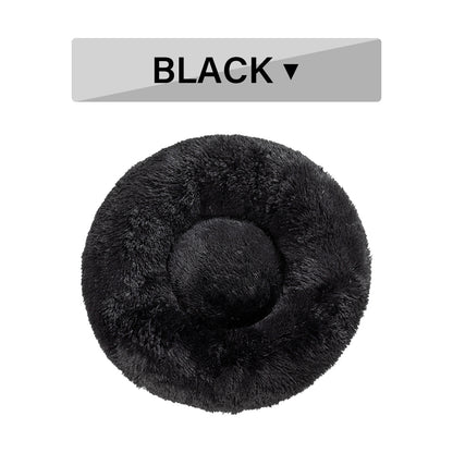 Premium Plush Donut Pet Bed - Comfortable and Washable Cushion for Dogs and Cats in Various Sizes