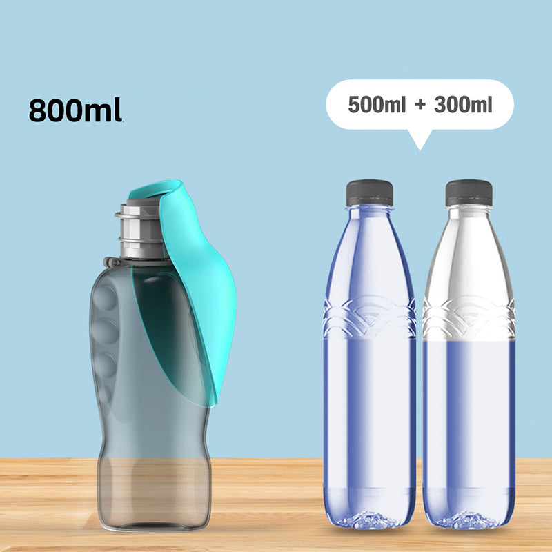 800ml Portable Dog Water Bottle - High Capacity Leakproof Foldable Drinking Bowl for Outdoor Use, Ideal for Golden Retrievers and Other Pets