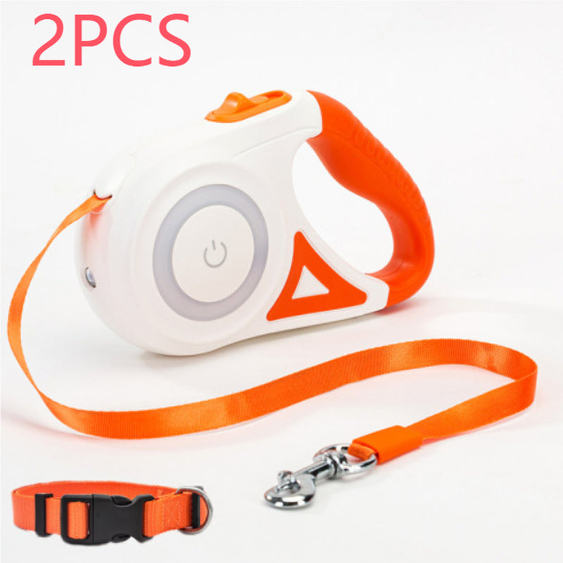 Retractable Dog Leash and Collar Set for Small to Medium Dogs and Cats - Automatic Traction System