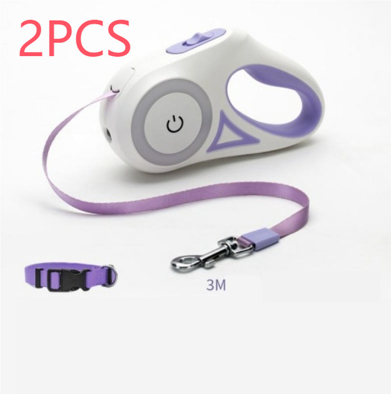 Retractable Dog Leash and Collar Set for Small to Medium Dogs and Cats - Automatic Traction System