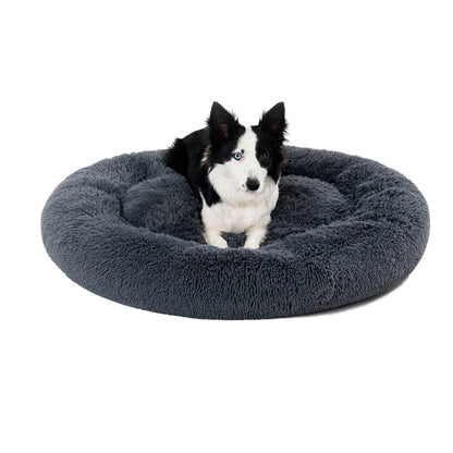 Premium Plush Donut Pet Bed - Comfortable and Washable Cushion for Dogs and Cats in Various Sizes