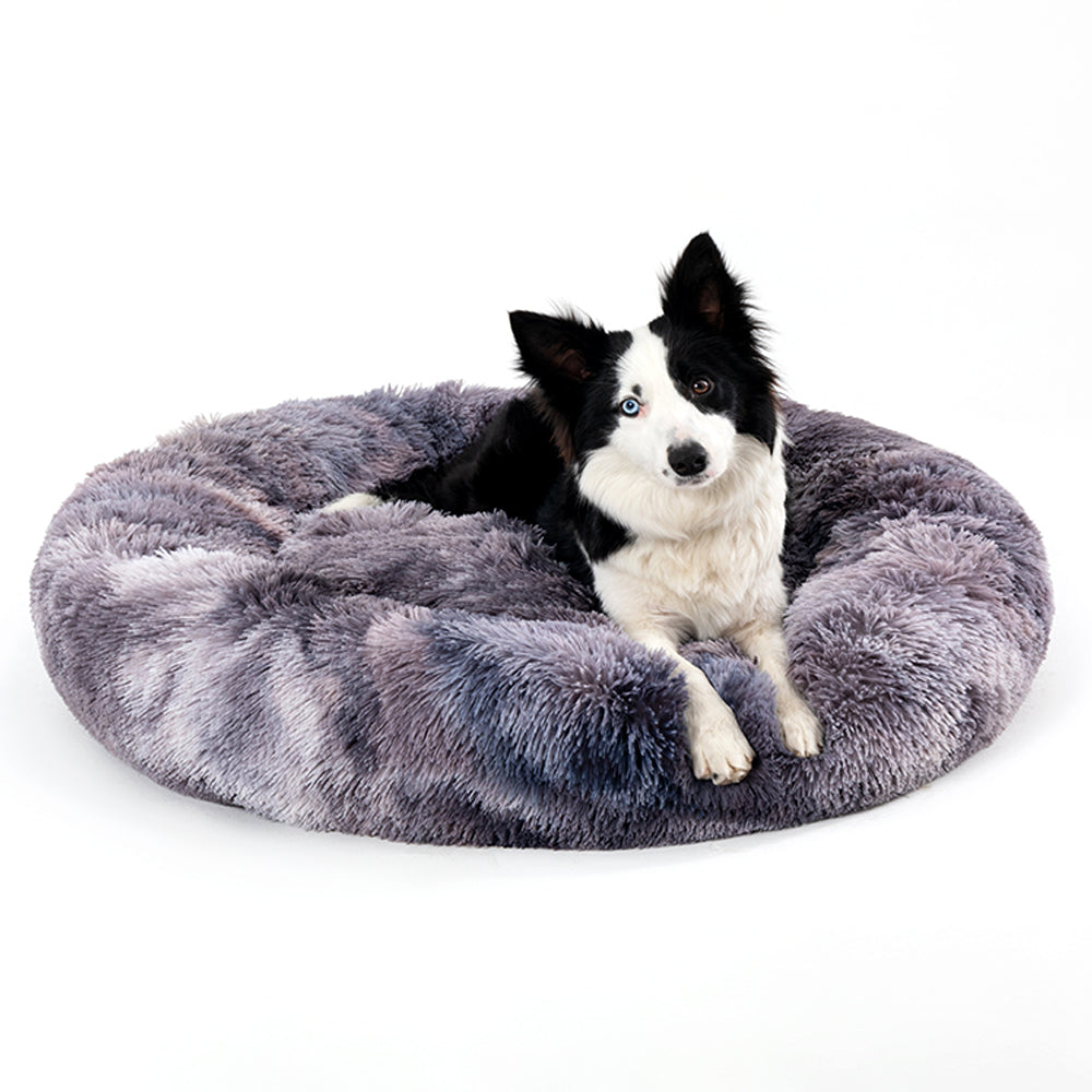 Premium Plush Donut Pet Bed - Comfortable and Washable Cushion for Dogs and Cats in Various Sizes