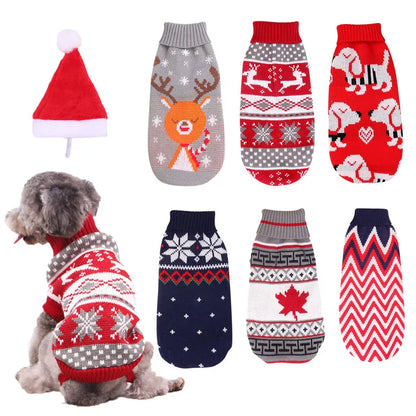 Knitted Winter Sweater for Small to Medium Dogs and Cats - Ideal for Chihuahuas, Bulldogs, and Puppies