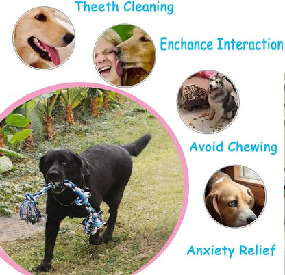 Cotton Rope Dog Bite Toys for Dental Care and Tooth Cleaning