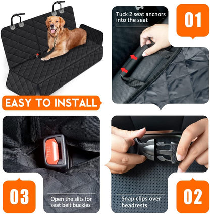 Premium Dog Car Seat Cover – Back Seat Protector for Pets