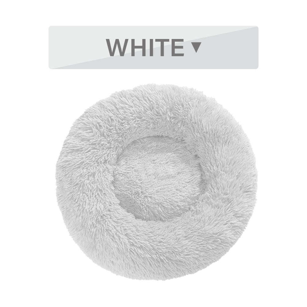 Premium Plush Donut Pet Bed - Comfortable and Washable Cushion for Dogs and Cats in Various Sizes