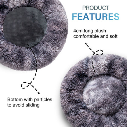 Premium Plush Donut Pet Bed - Comfortable and Washable Cushion for Dogs and Cats in Various Sizes