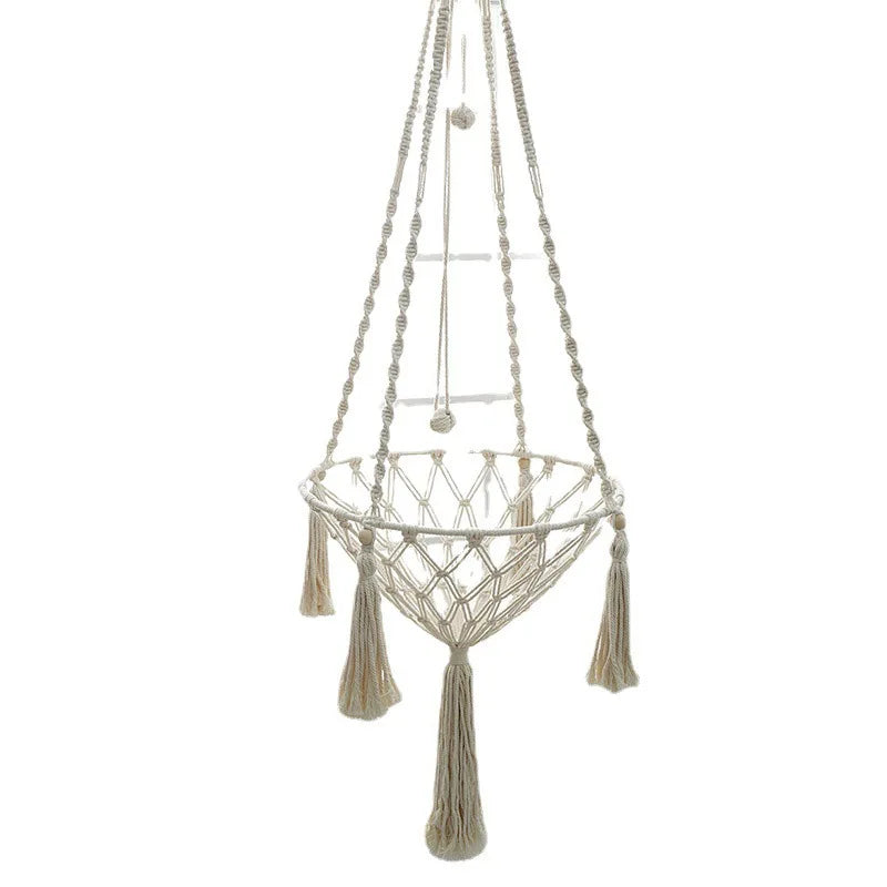 Handcrafted Cotton Rope Winter Pet Hammock for Cats - Indoor Hanging Basket and Nesting Den