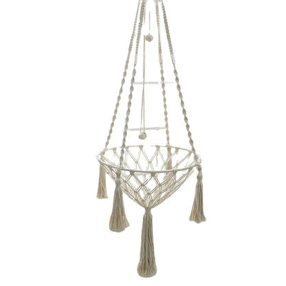Handcrafted Cotton Rope Winter Pet Hammock for Cats - Indoor Hanging Basket and Nesting Den