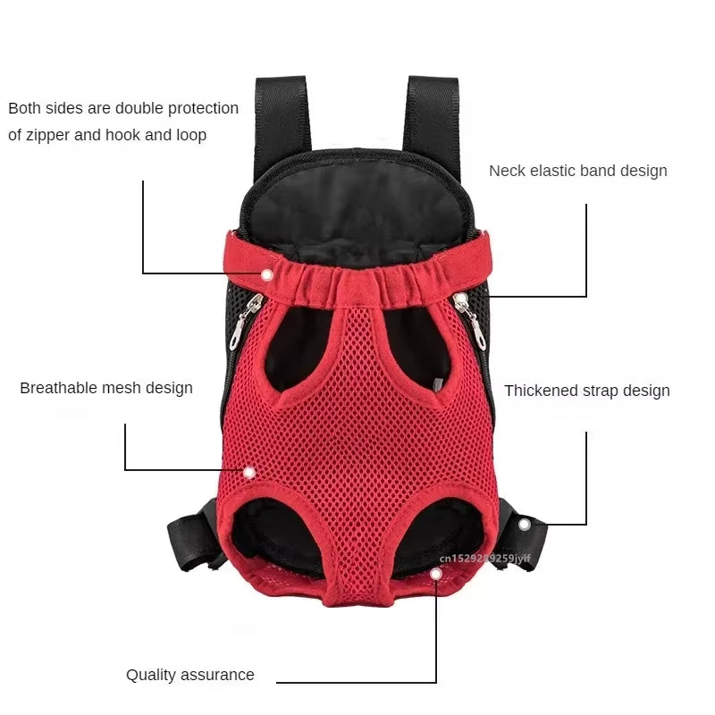 Breathable Double-Shoulder Portable Travel Backpack for Small Dogs and Cats