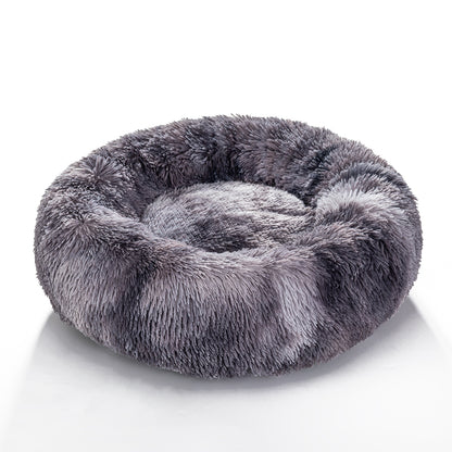 Premium Plush Donut Pet Bed - Comfortable and Washable Cushion for Dogs and Cats in Various Sizes