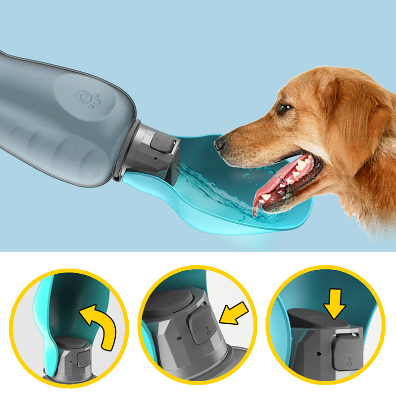 800ml Portable Dog Water Bottle - High Capacity Leakproof Foldable Drinking Bowl for Outdoor Use, Ideal for Golden Retrievers and Other Pets