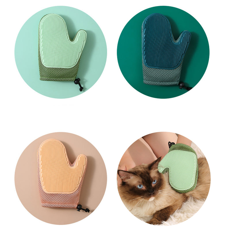 2-in-1 Floating Hair Removal Gloves for Pets - Effective Dog and Cat Grooming Tool